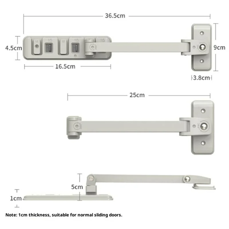 Blocco finestra autoadesivo senza trapano Regolazione della distanza di sicurezza a 3 livelli Fermo finestra a vasistas