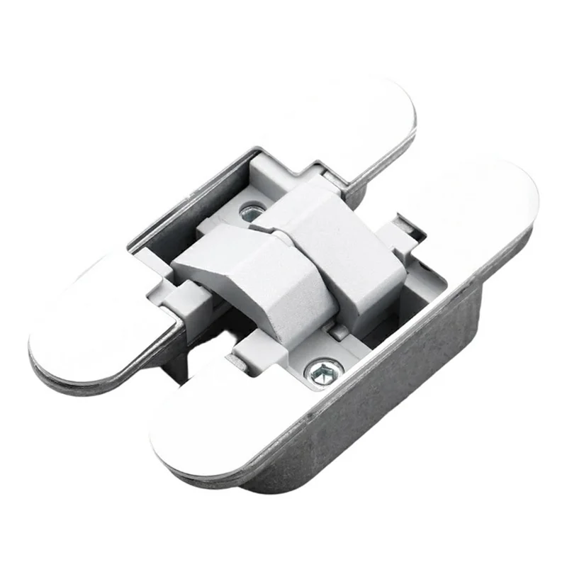 Charnière de porte pliante en alliage de zinc B118 réglable à 180° Charnière croisée invisible pour portes en bois - Argent
