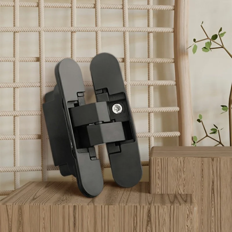 Charnière de porte pliante en alliage de zinc B118 réglable à 180° Charnière croisée invisible pour portes en bois - Argent