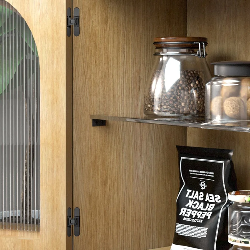 Verstellbare Verdeckte Schranktürbänder Versteckte Kreuzbänder für Türen mit 18-20 mm Dicke - Schwarz