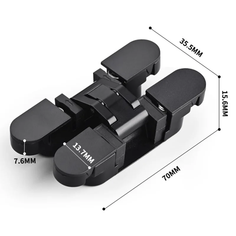 Verstellbare Verdeckte Schranktürbänder Versteckte Kreuzbänder für Türen mit 18-20 mm Dicke - Schwarz