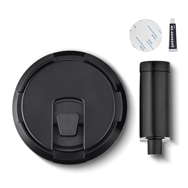 Zinc Alloy Mechanical Door Stopper No-Drill Push-Press Invisible Floor Door Stop Windproof Anti-Collision for Home - Black