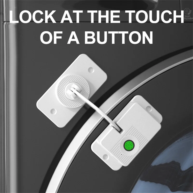 Fingerprint Child Safety Lock Smart Protection Lock Adhesive for Refrigerator Drawer Nightstand - V86 Corner Model  /  Black