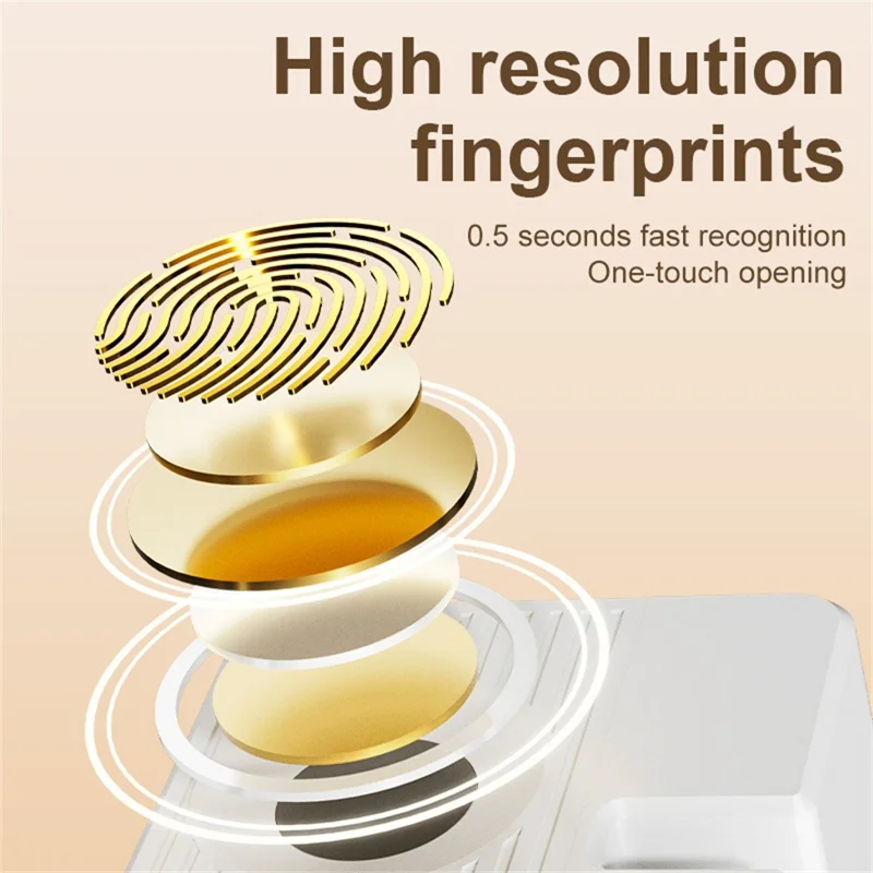 Fingerprint Child Safety Lock Smart Protection Lock Adhesive for Refrigerator Drawer Nightstand - V86 Corner Model  /  Black