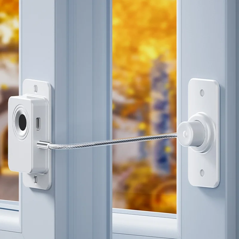 FQ20 Smart Fingerprint Lock USB-C Fast Charge Electronic Door Lock for Fridge Drawer Cabinet - White