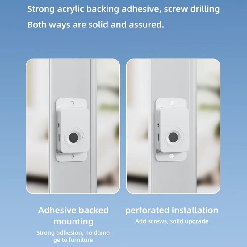 FQ20 Smart Fingerprint Lock USB-C Fast Charge Electronic Door Lock for Fridge Drawer Cabinet - White