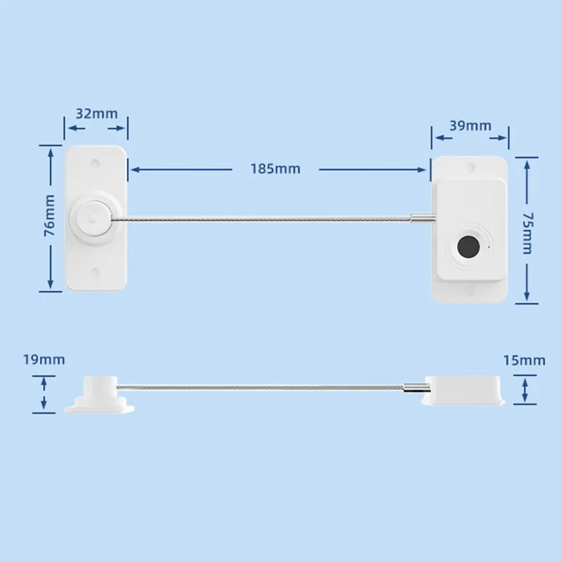 FQ20 Smart Fingerprint Lock USB-C Fast Charge Electronic Door Lock for Fridge Drawer Cabinet - White