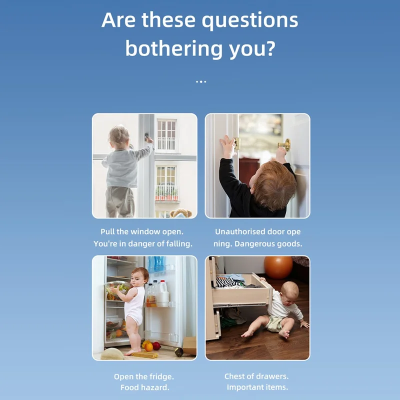 FQ20 Smart Fingerprint Lock USB-C Fast Charge Electronic Door Lock for Fridge Drawer Cabinet - White