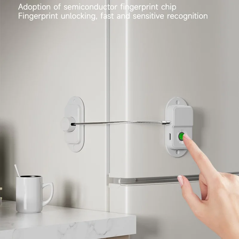 FQ25 Fingerprint Child Safety Lock Long Battery Life Smart Pet Protection Lock USB-C Fast Charge for Cabinets Drawers
