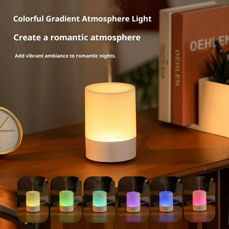 7 Color Aroma Diffuser USB Ultrasonic Humidifier Desktop Essential Oil Scent Machine for Bedroom - White  /  DQ712