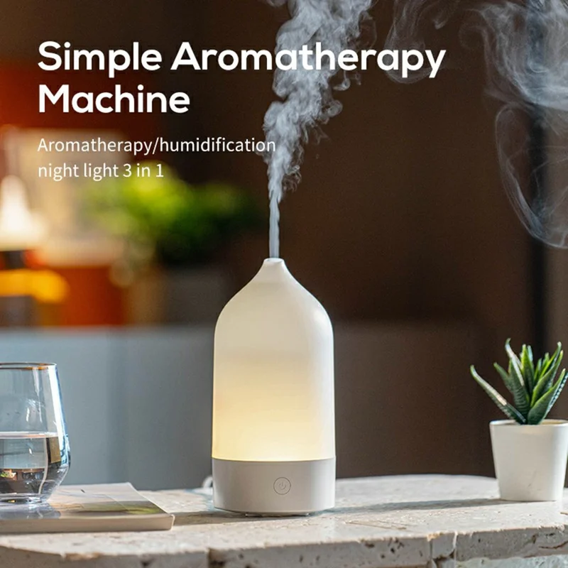 Aparat do aromaterapii w wazonie z USB, niski pobór mocy, lampka z mgłą do wnętrza - Biały