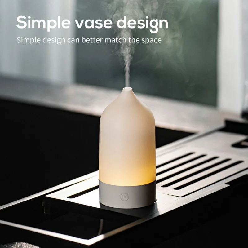 Aparat do aromaterapii w wazonie z USB, niski pobór mocy, lampka z mgłą do wnętrza - Biały