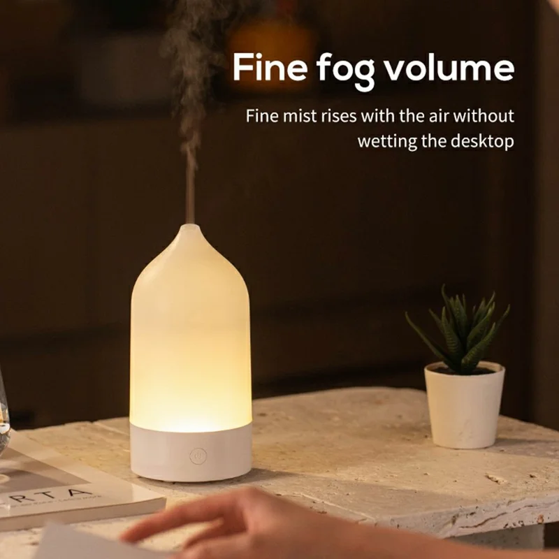 Aparat do aromaterapii w wazonie z USB, niski pobór mocy, lampka z mgłą do wnętrza - Biały