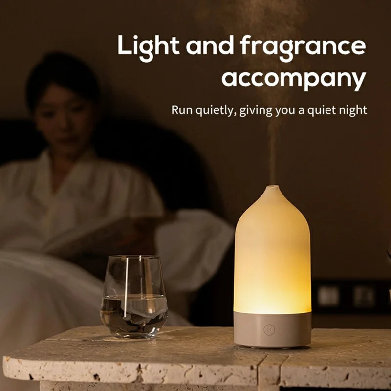 Aparat do aromaterapii w wazonie z USB, niski pobór mocy, lampka z mgłą do wnętrza - Biały