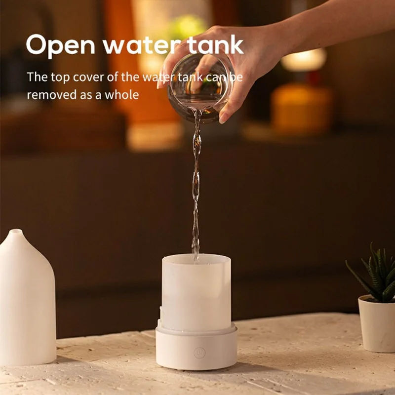 Aparat do aromaterapii w wazonie z USB, niski pobór mocy, lampka z mgłą do wnętrza - Biały