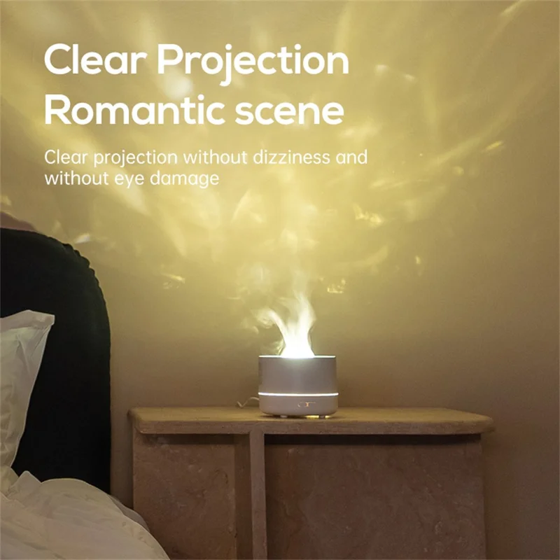 Projecteur de ciel étoilé Humidificateur USB Vague d'eau colorée Lumière d'atmosphère Diffuseur d'arôme - Noir