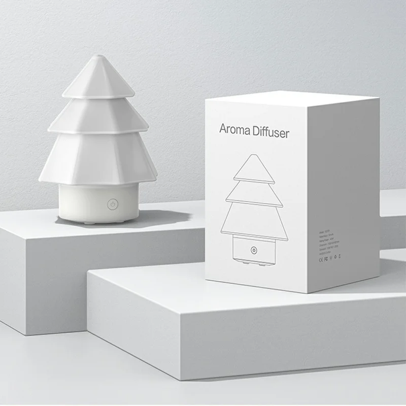 Desktop Christmas Tree Aroma Diffuser USB Mist Ambient Lamp Intelligent Safety Protection for Home