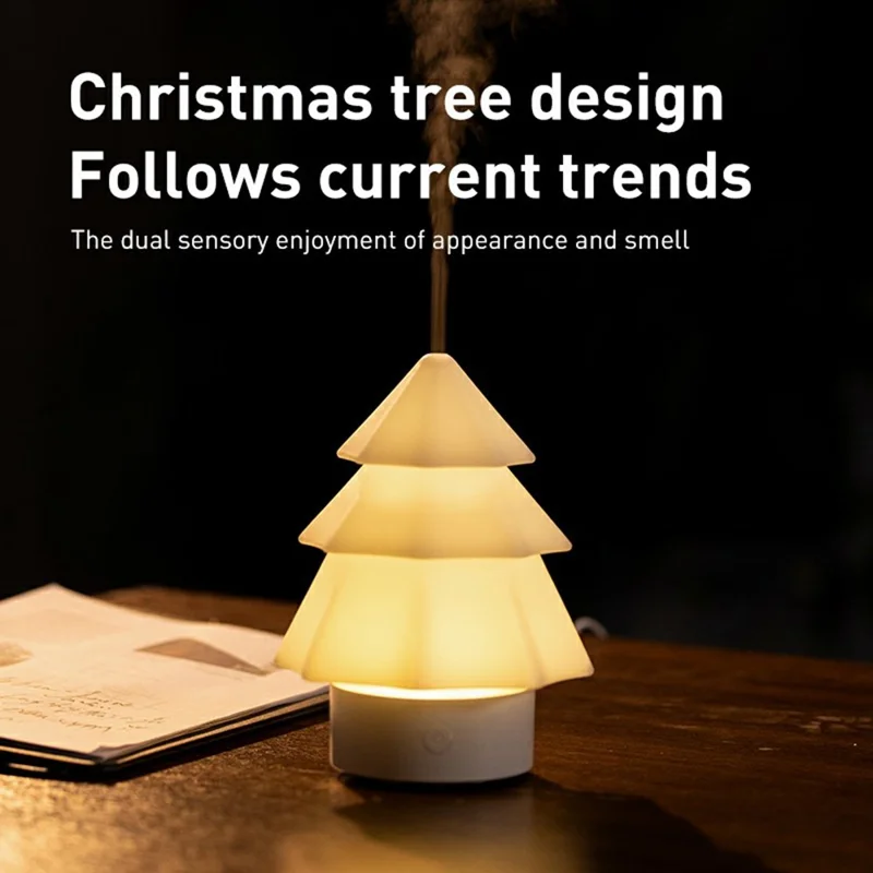 Desktop Christmas Tree Aroma Diffuser USB Mist Ambient Lamp Intelligent Safety Protection for Home