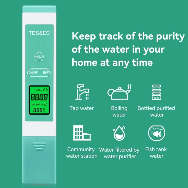 A13 bärbar testare för vattenkvalitet EC TDS temperaturmätare för dricksvatten högprestandas digital testpenna