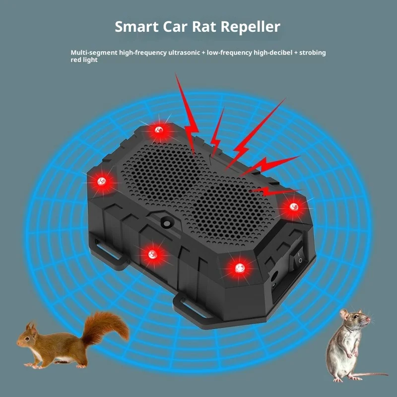 N913A Car Rodent Repellent Device Ultrasonic Pest Control Infrared Alarm with Sound and Light