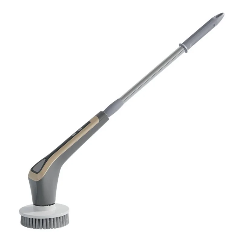 Многофункциональная электрическая выдвижная чистящая щетка, беспроводная ручная кухонная и ванная комната, 7 насадок для щетки, 2 режима скорости - светло-серый