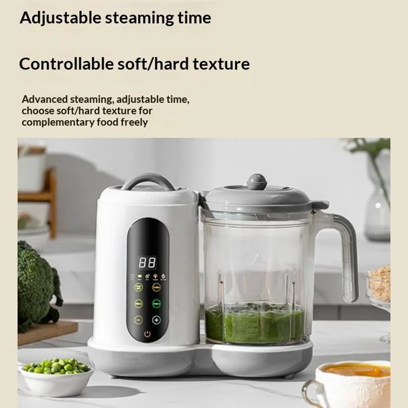 Baby Food Maker Multifunctional Steamer Blender Processor with Timer Automatic Cooking Machine, EU Plug (No FDA, BPA-Free)