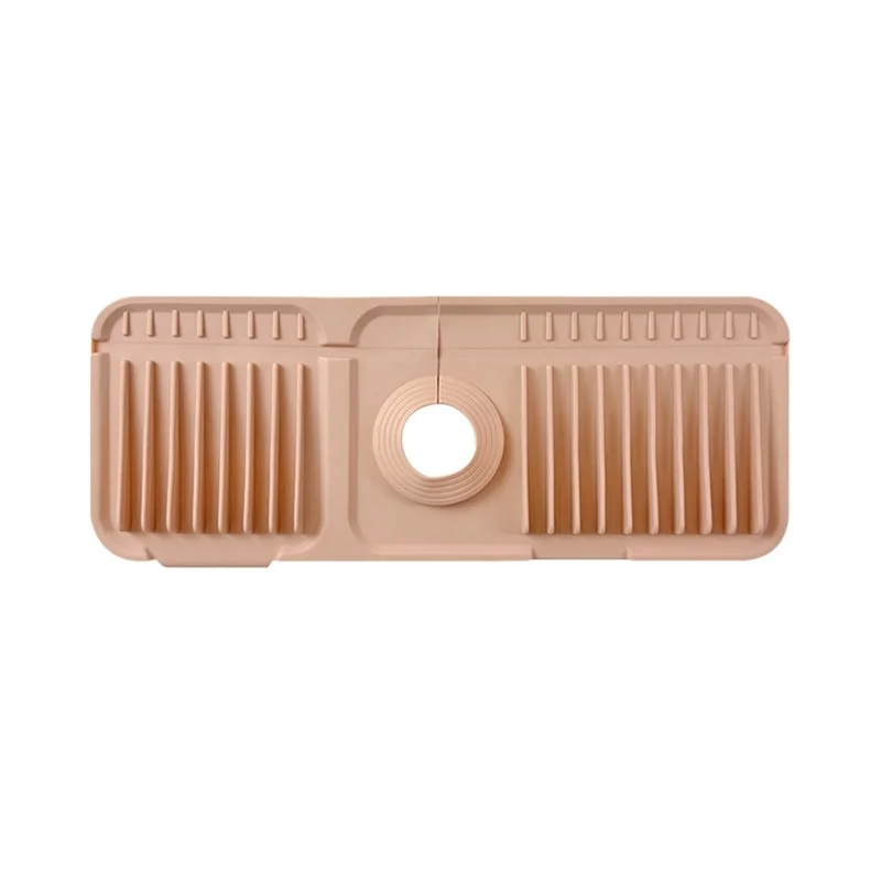 Alfombrilla de drenaje de silicona de gran tamaño de 37 cm, organizador de fregadero de cocina plegable a 90°, antideslizante y a prueba de fugas, color rosa