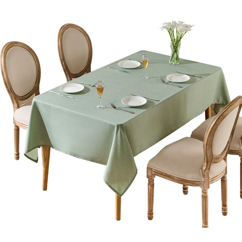 Mantel de mesa de 90 x 140 cm con aspecto de lino, impermeable y a prueba de aceite - Verde