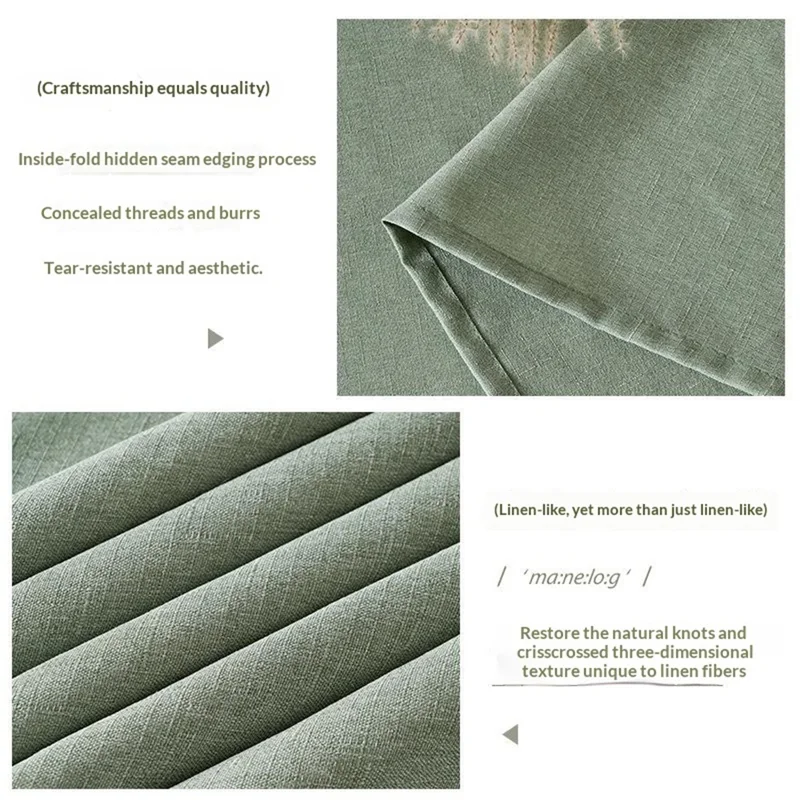 Mantel de mesa de 90 x 140 cm con aspecto de lino, impermeable y a prueba de aceite - Verde