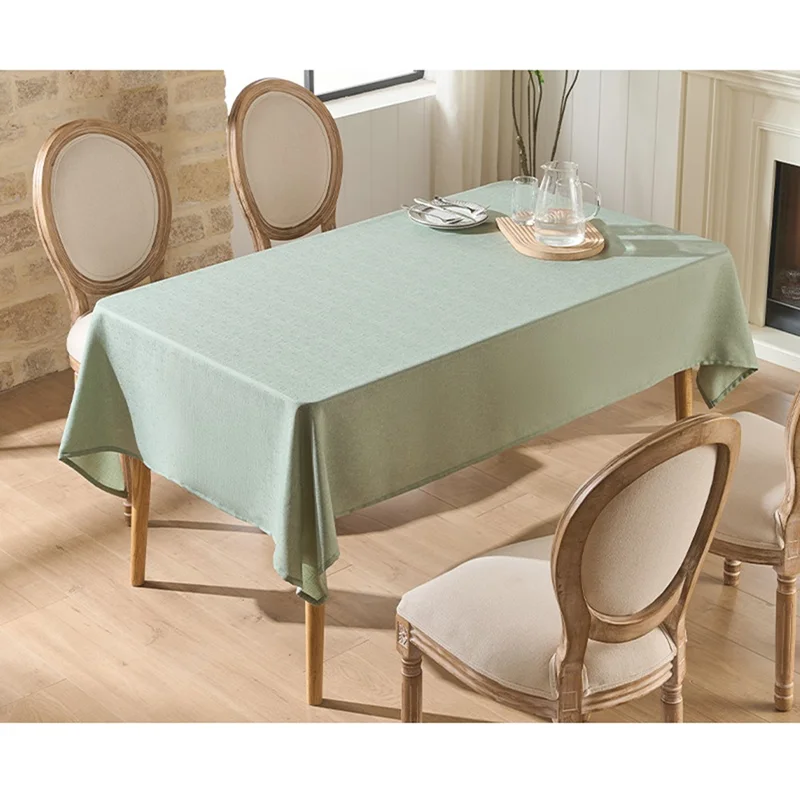 140×180cm Leinen-ähnliche Tischdecke Wasserdicht Tischdecke Ölfest Esszimmer Tuch - Grün