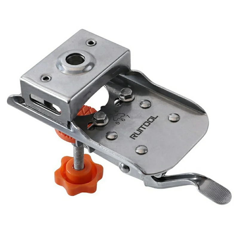 Stainless Steel Hinge Hole Locator Installation Adjustable Edge Quick Clamp Woodworking Tool for Cabinet Door