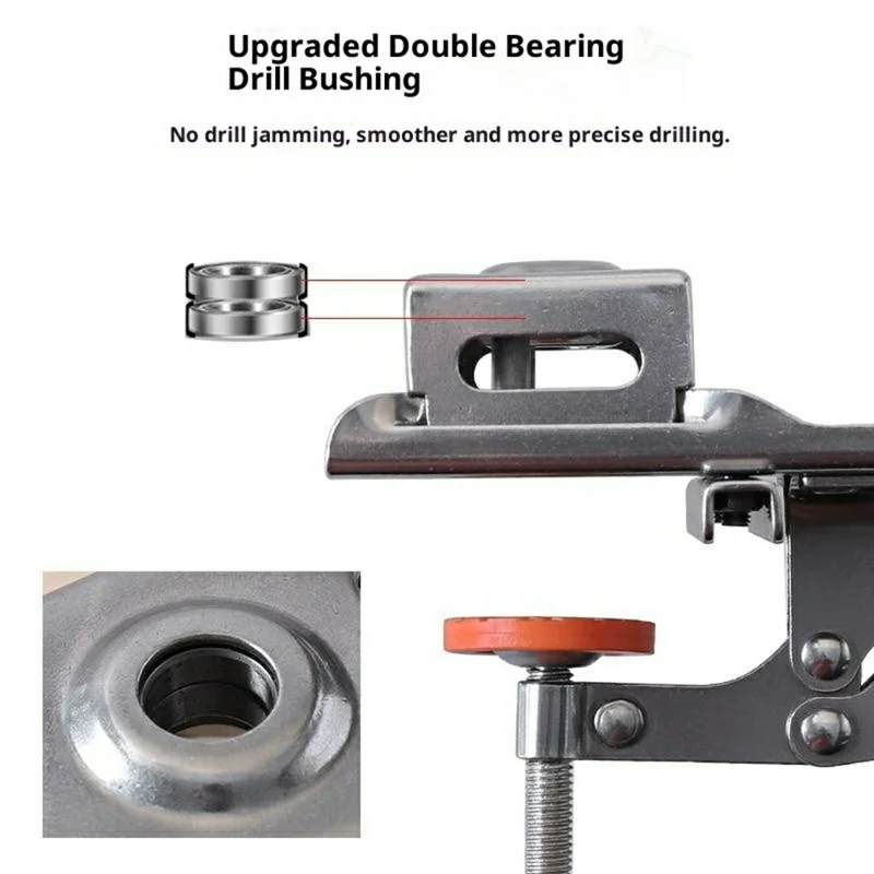 Stainless Steel Hinge Hole Locator Installation Adjustable Edge Quick Clamp Woodworking Tool for Cabinet Door