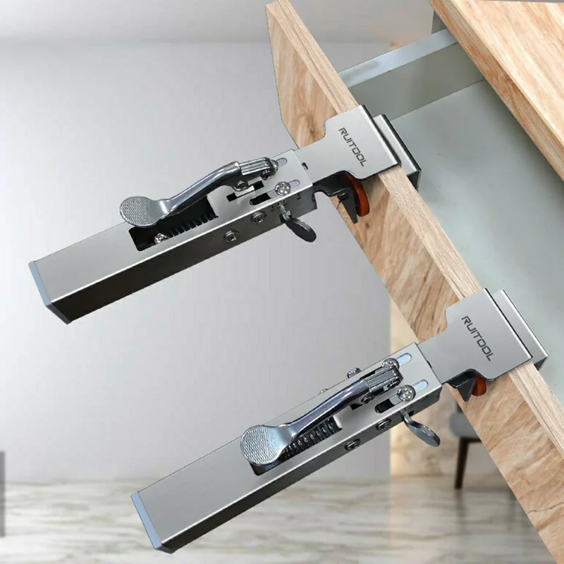 Strumento di Fissaggio Rapido con Pulsante di Rilascio per Cassetti Regolabili, Assistente di Installazione Senza Manico