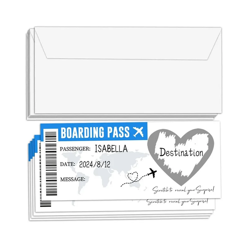 5 stk / sæt Overraskelseskradsbillet Billettkort til Fødselsdagsbryllup Fest DIY Spil Gave - Sølv