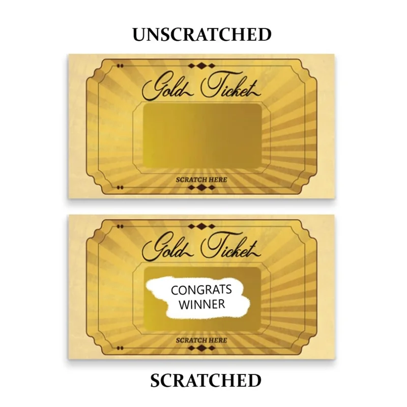 20 stk. Guldfarvede Blankt Skrabkekort Metallic DIY Selskabslegekort Gave til Fødselsdagsselskab Lotteri Aktiviteter