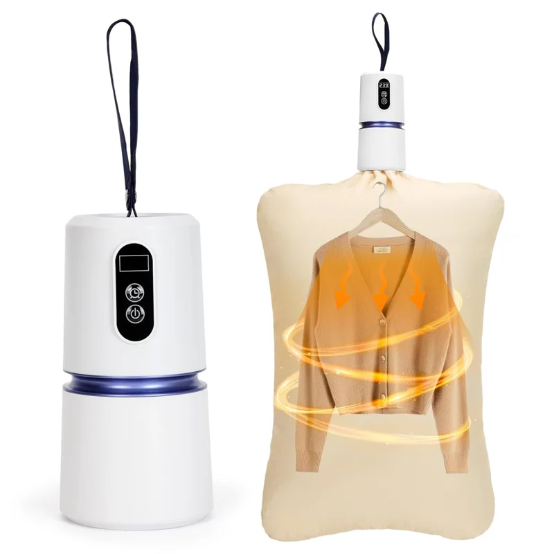 240-Min Timer Pocket Sized Mini Clothes Dryer 360° PTC Hot Air Circulation Drying Machine - EU Plug  /  White
