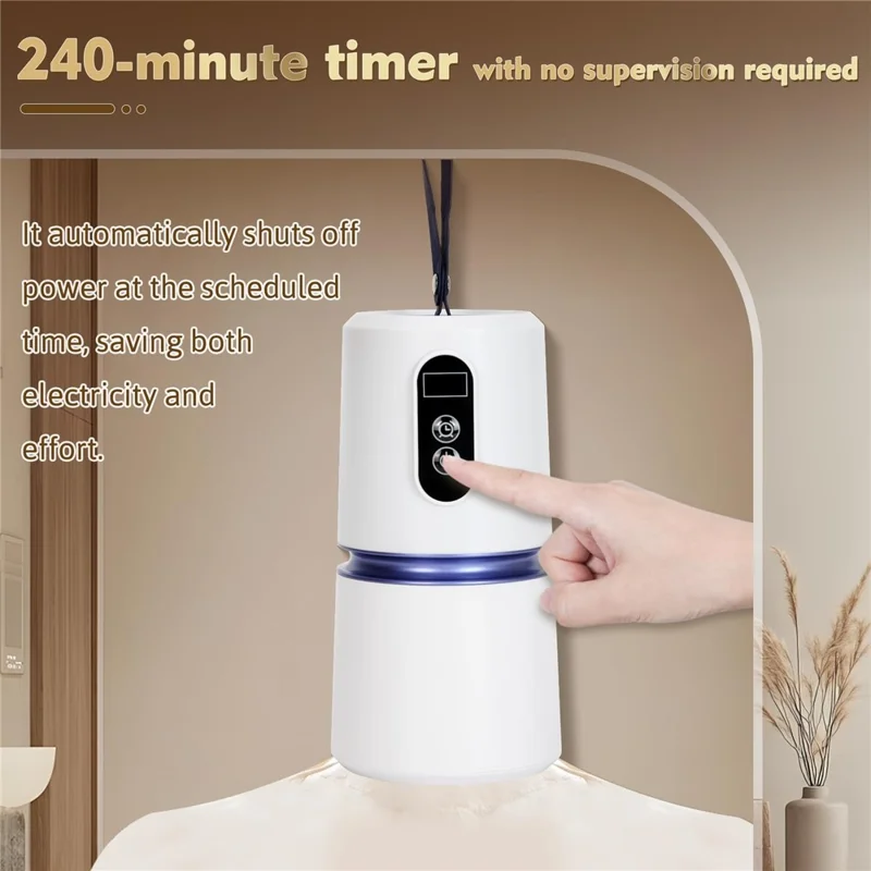240-Min Timer Pocket Sized Mini Clothes Dryer 360° PTC Hot Air Circulation Drying Machine - EU Plug  /  White