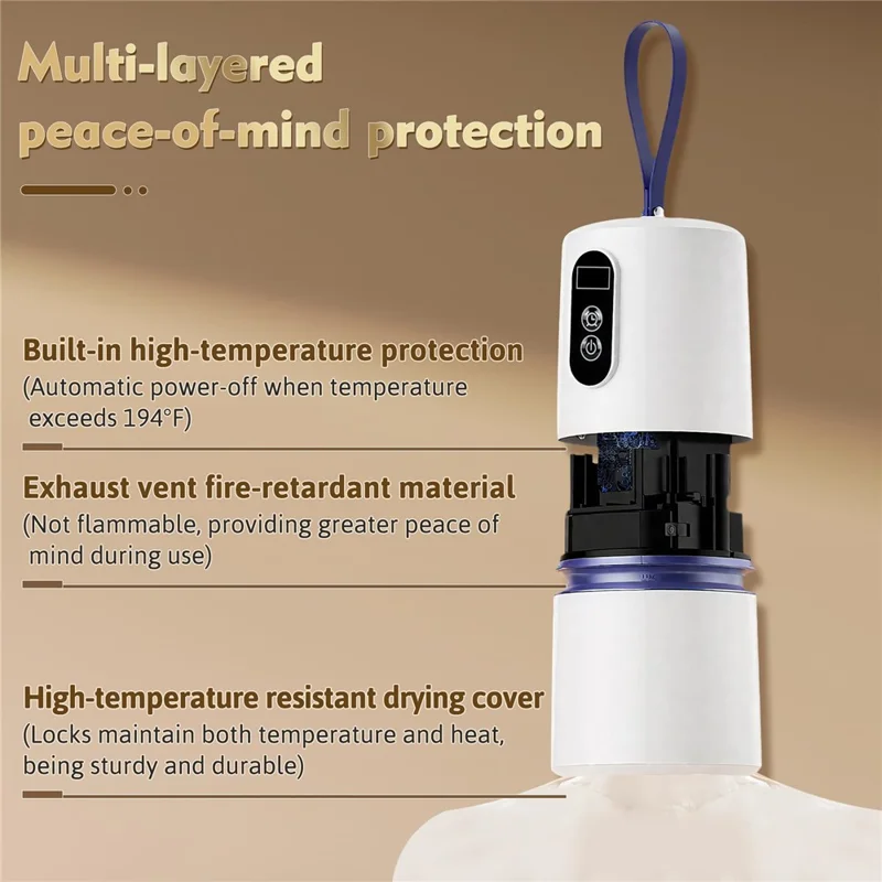 240-Min Timer Pocket Sized Mini Clothes Dryer 360° PTC Hot Air Circulation Drying Machine - EU Plug  /  White