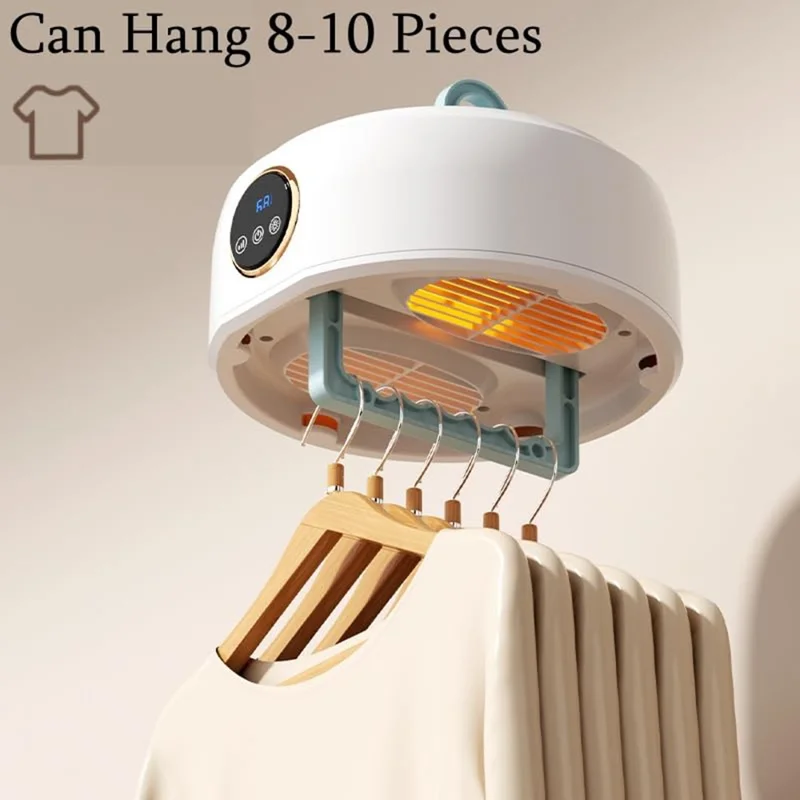 360° Circulation Foldbar tørretumbler 68°C konstant temperatur tørringsmaskine 10 kg stor kapacitet - EU stik / Mælkevit