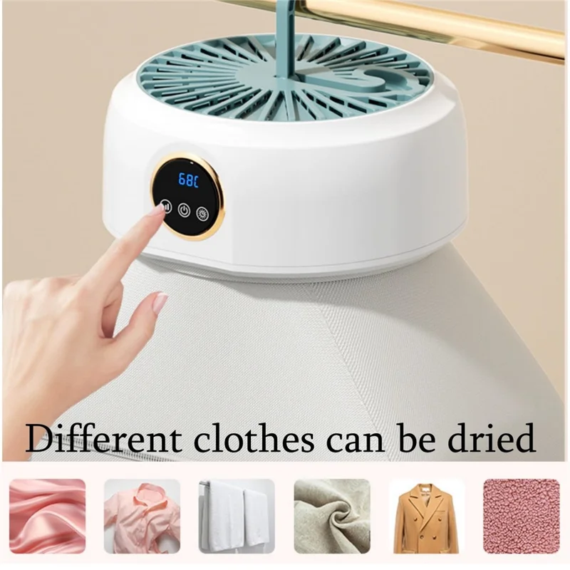 360° Circulation Foldbar tørretumbler 68°C konstant temperatur tørringsmaskine 10 kg stor kapacitet - EU stik / Mælkevit