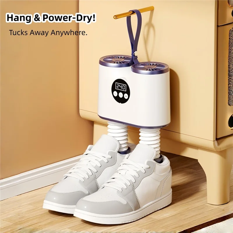 55°C Constant Heat UV Sterilizing Smart Shoe Dryer Dual Fan Fast Drying Retractable Shoe Warmer 8-Speed Timer
