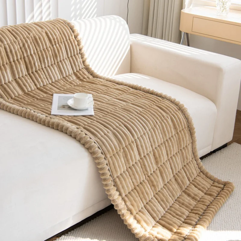 70x180cm Pet-Friendly Sofa Cushion Thickened Soft Corduroy Sofa Cover Breathable Non-Slip - Coffee
