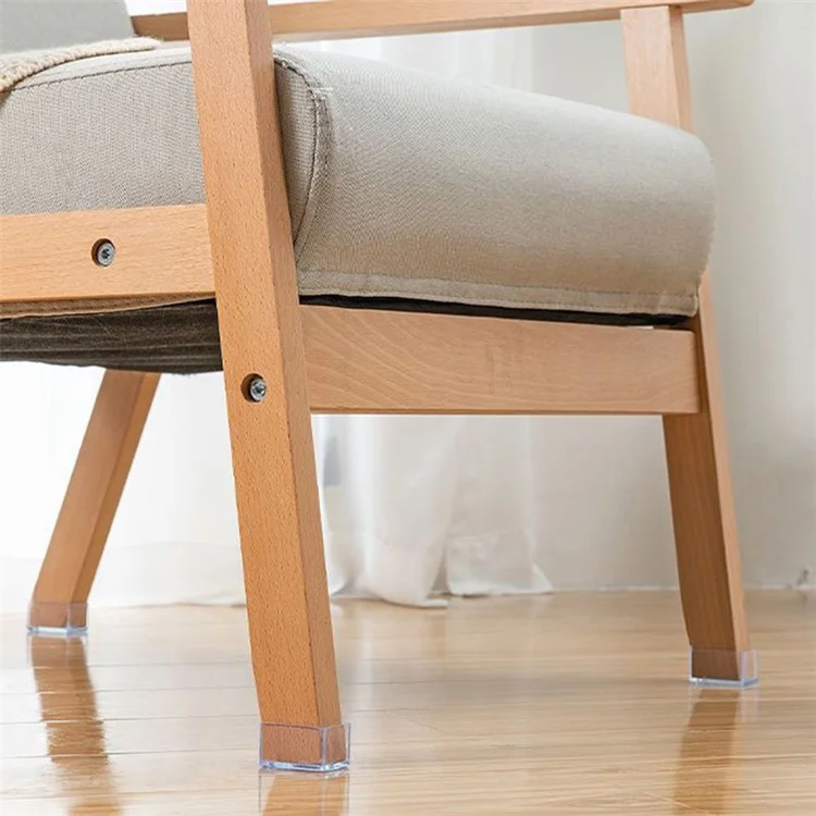 Conjunto de 4 unidades de 20*40mm Almofadas de Borracha Retangulares para Perna de Cadeira / Capas de Perna de Mesa Transparentes Anti-arranhão Protetores de Piso