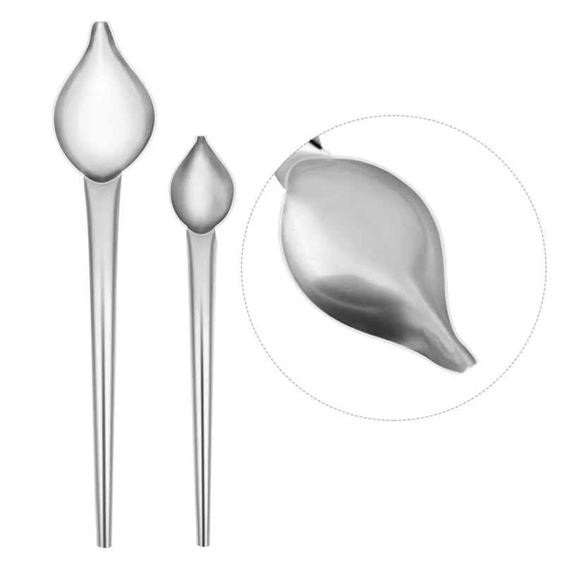 6Pcs Plating Tools Set Decorating Spoons Kit Stainless Steel Tweezers Sauce Drawing Spoon for Cooking / Baking / Dessert Decoration (No FDA) - Brown