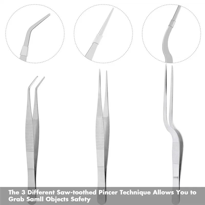 6Pcs Plating Tools Set Decorating Spoons Kit Stainless Steel Tweezers Sauce Drawing Spoon for Cooking / Baking / Dessert Decoration (No FDA) - Brown