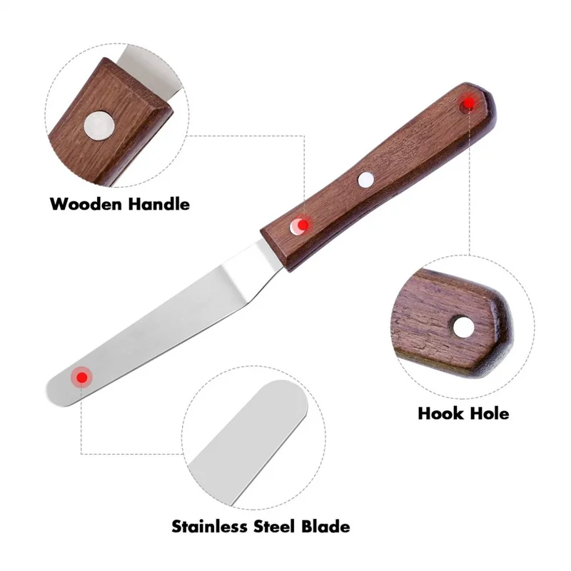 6Pcs Plating Tools Set Decorating Spoons Kit Stainless Steel Tweezers Sauce Drawing Spoon for Cooking / Baking / Dessert Decoration (No FDA) - Brown