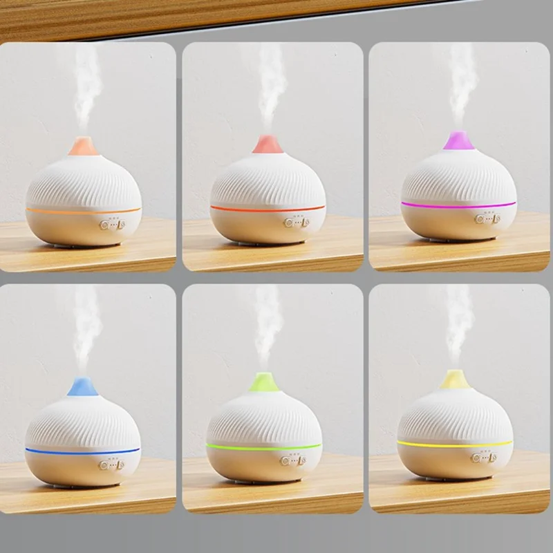 ESR Onion-Shaped Aromatherapy Diffuser with Simulated Flame USB Desktop Ultrasonic Humidifier for Home Bedroom Office Living Room - White