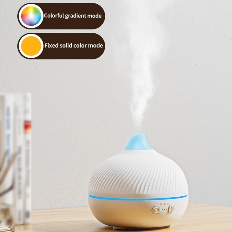 ESR Onion-Shaped Aromatherapy Diffuser with Simulated Flame USB Desktop Ultrasonic Humidifier for Home Bedroom Office Living Room - White
