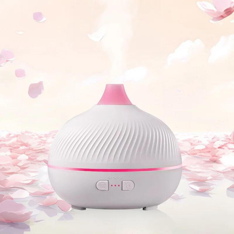 ESR Onion-Shaped Aromatherapy Diffuser with Simulated Flame USB Desktop Ultrasonic Humidifier for Home Bedroom Office Living Room - White