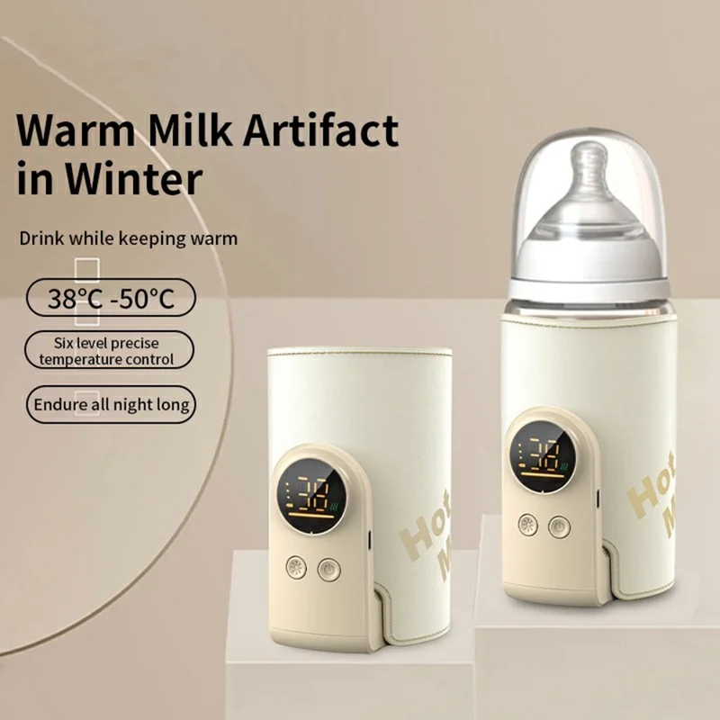 6000mAh Battery Operated Baby Bottle Warmer 360° Wrapping Heating Portable Thermostatic Bottle Sleeve with 18W USB / Type-C Fast Charge